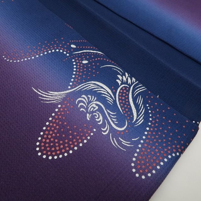 tomihisa 新品 お仕立て上がり品 京印伝 鳥 縦暈し“夢見て叶う自分だけのプレミアム”着物 仕付け糸付 ロング丈 長羽織 6961