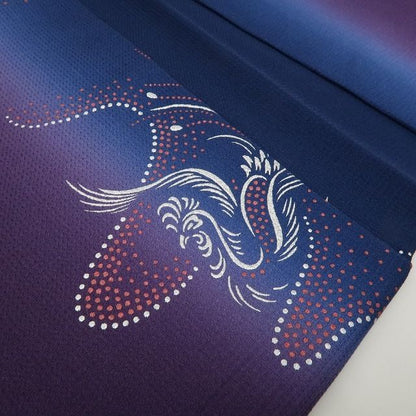tomihisa 新品 お仕立て上がり品 京印伝 鳥 縦暈し“夢見て叶う自分だけのプレミアム”着物 仕付け糸付 ロング丈 長羽織 6961