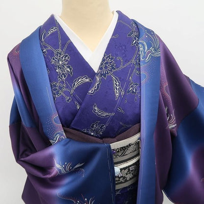 tomihisa 新品 お仕立て上がり品 京印伝 鳥 縦暈し“夢見て叶う自分だけのプレミアム”着物 仕付け糸付 ロング丈 長羽織 6961