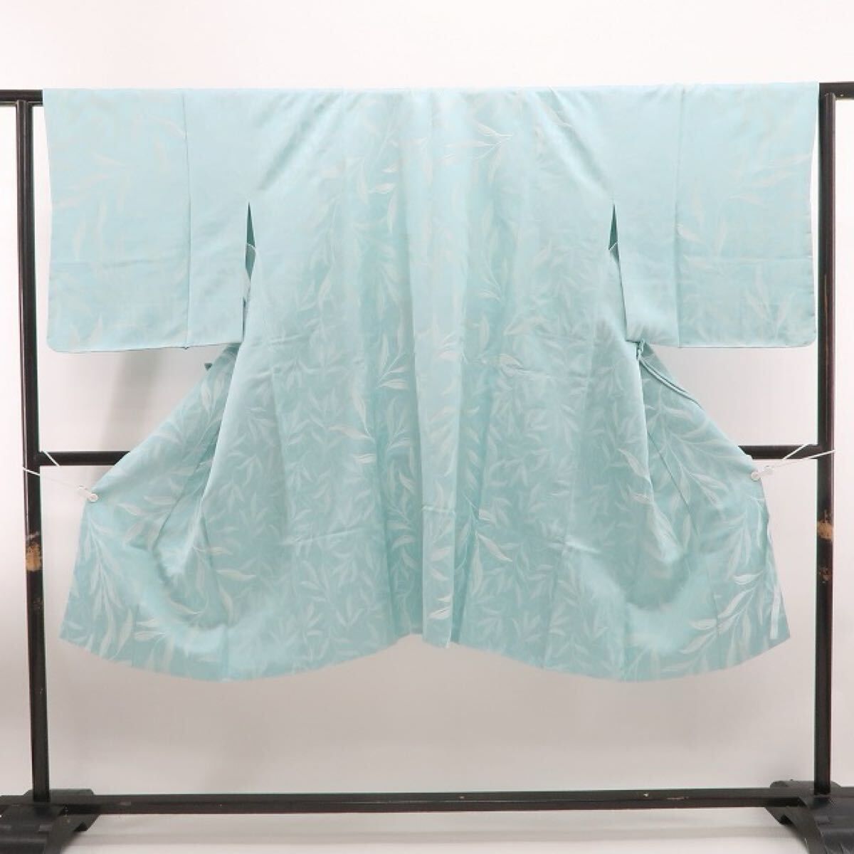 tomihisa 新品 リーフ柄 着物 正絹“身も心も熱くなれ！言葉にできない果報の温もり”仕付け糸付 ロング丈 お召地 道中着 6964