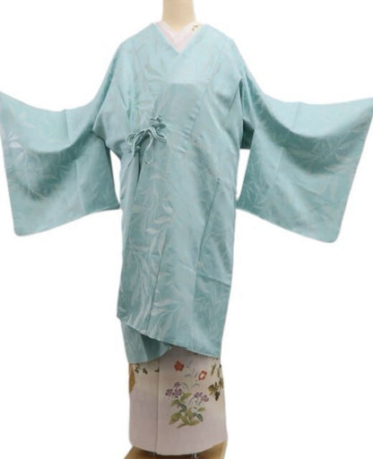 tomihisa 新品 リーフ柄 着物 正絹“身も心も熱くなれ！言葉にできない果報の温もり”仕付け糸付 ロング丈 お召地 道中着 6964