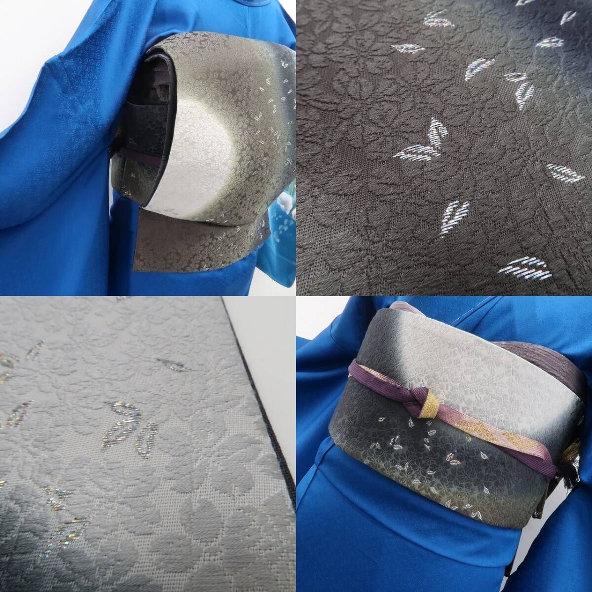 tomihisa 美品 桜 着物“桜散らしに我が身を重ね好きな場所へと貴女を導く”正絹 袋帯 6966