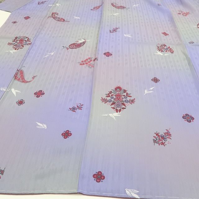 tomihisa 新品 前田仁仙 落款 ペイズリー 暈し 着物 正絹 仕付け糸付”品と洒落が響き合うペイズリーの魔法”小紋 6986