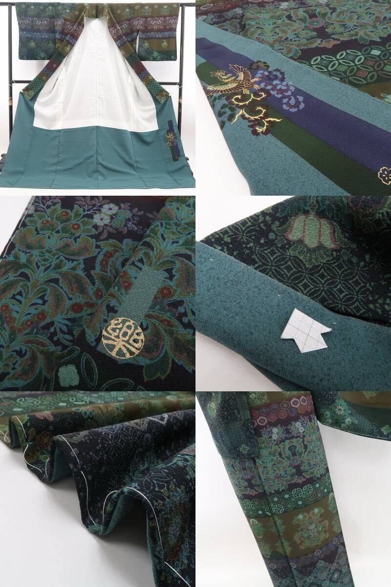 tomihisa 美品 前田仁仙 落款 更紗 着物“仁仙更紗で世界が変わる！”正絹 仕付け糸付 付下げ訪問着 6996