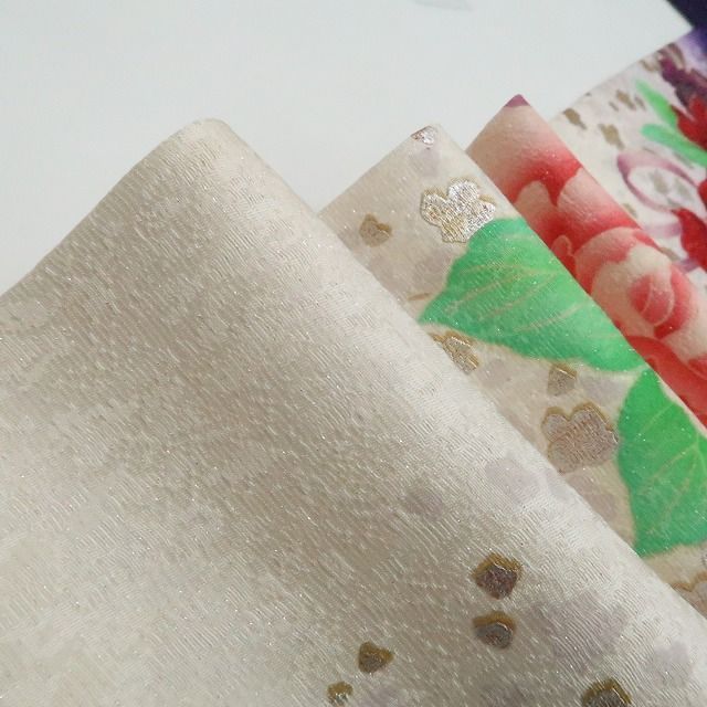 【中古】tomihisa 薔薇 銀通し 着物 正絹 成人式 振袖 7005