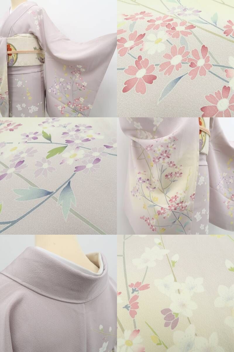 tomihisa 新品 京加賀友禅 松本健一 落款 着物 正絹 仕付け糸付”淡く香る花々で装いに上品な華を添えて”訪問着 7005