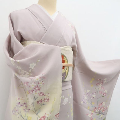 tomihisa 新品 京加賀友禅 松本健一 落款 着物 正絹 仕付け糸付”淡く香る花々で装いに上品な華を添えて”訪問着 7005