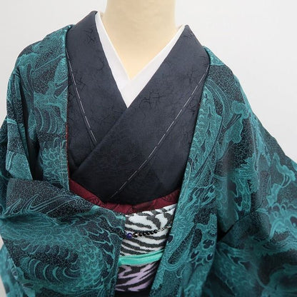 tomihisa 新品 お仕立て上がり品 ドラゴン 鳥獣戯画 着物“視線を釘付け！個性の先に見えるもの”仕付け糸付 ロング丈 長羽織 7076