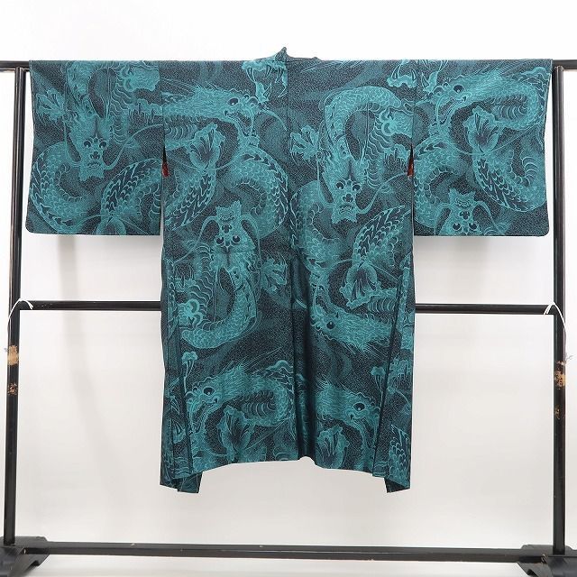 tomihisa 新品 お仕立て上がり品 ドラゴン 鳥獣戯画 着物“視線を釘付け！個性の先に見えるもの”仕付け糸付 ロング丈 長羽織 7076