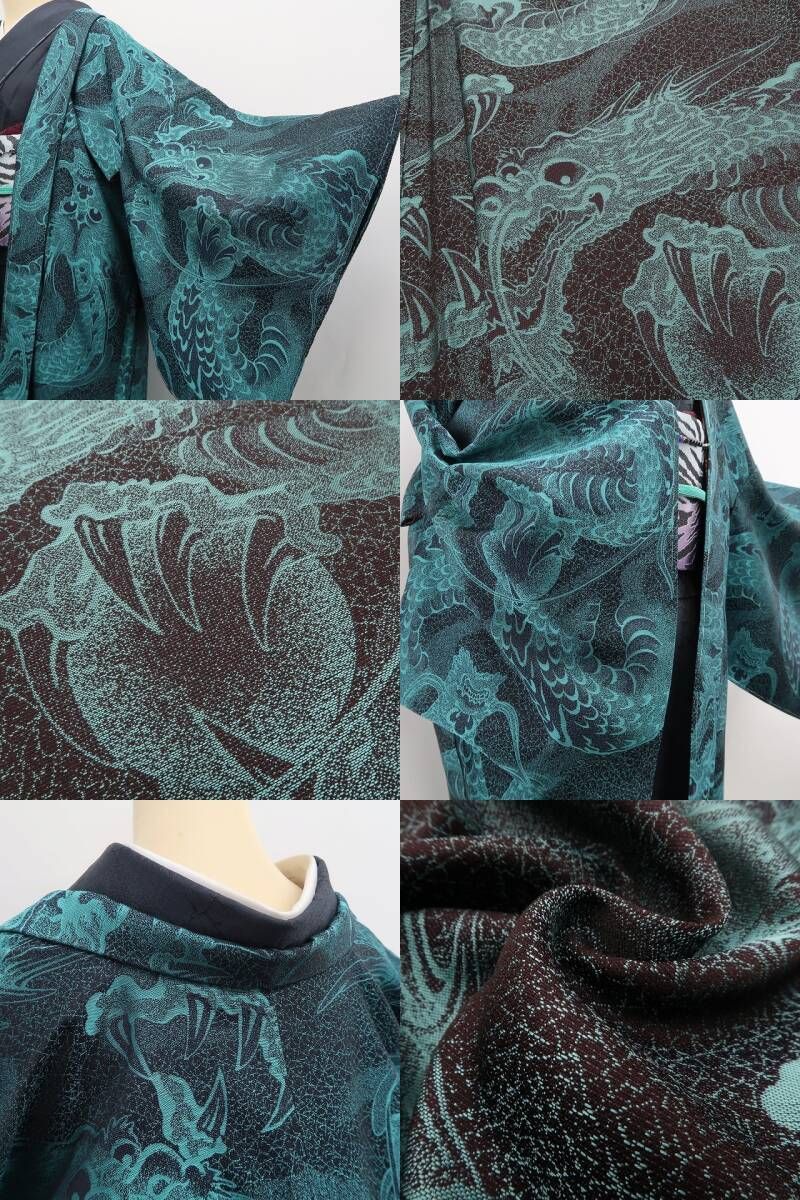 tomihisa 新品 お仕立て上がり品 ドラゴン 鳥獣戯画 着物“視線を釘付け！個性の先に見えるもの”仕付け糸付 ロング丈 長羽織 7076
