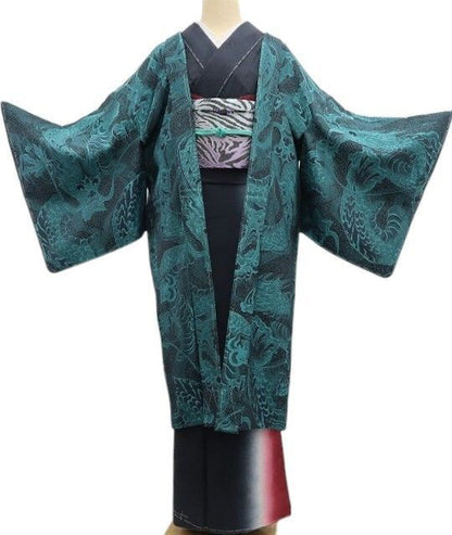 tomihisa 新品 お仕立て上がり品 ドラゴン 鳥獣戯画 着物“視線を釘付け！個性の先に見えるもの”仕付け糸付 ロング丈 長羽織 7076