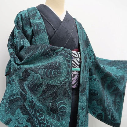 tomihisa 新品 お仕立て上がり品 ドラゴン 鳥獣戯画 着物“視線を釘付け！個性の先に見えるもの”仕付け糸付 ロング丈 長羽織 7076