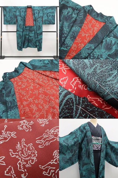 tomihisa 新品 お仕立て上がり品 ドラゴン 鳥獣戯画 着物“視線を釘付け！個性の先に見えるもの”仕付け糸付 ロング丈 長羽織 7076