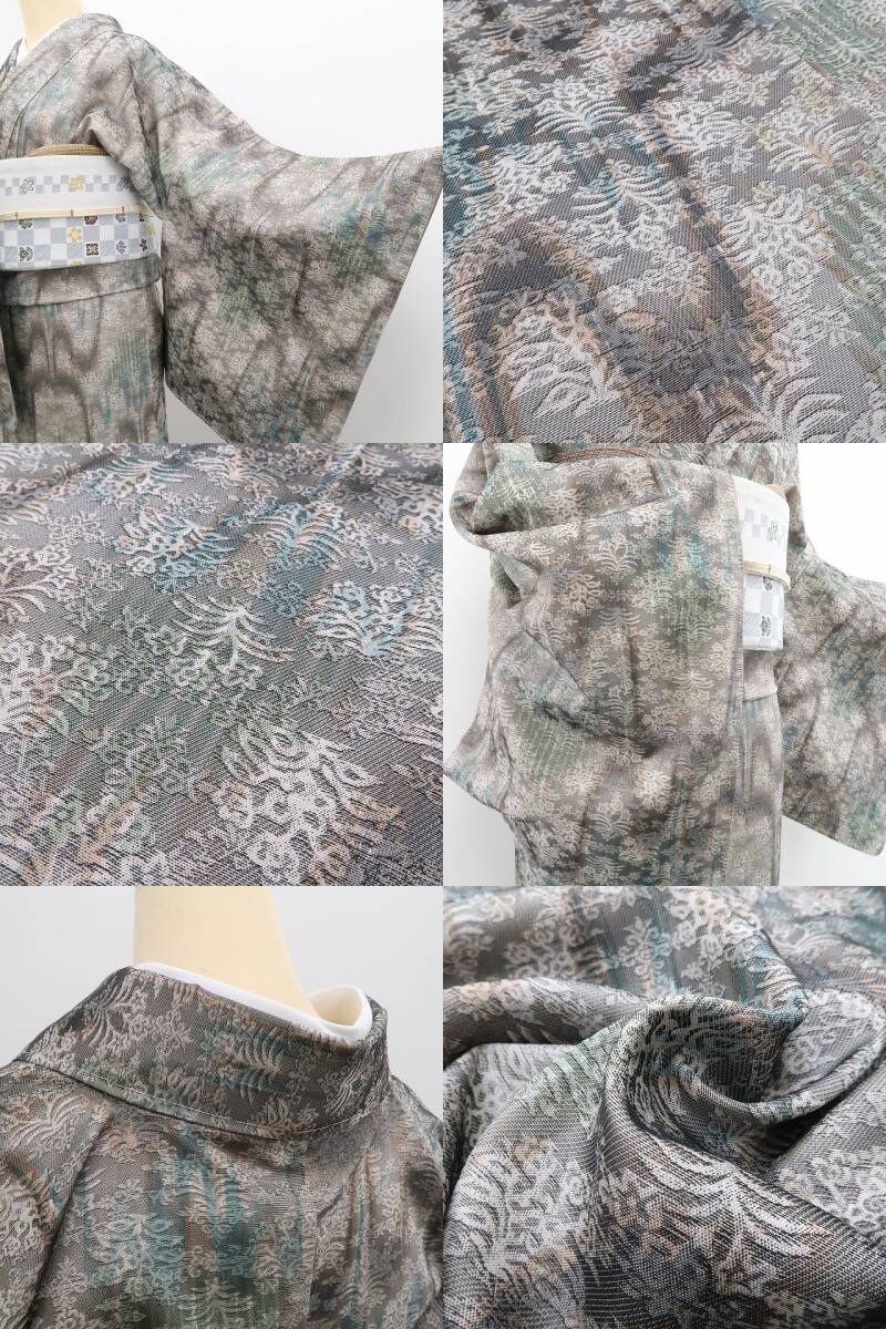 【新古品】tomihisa 新品 着物 正絹 仕付け糸付 お召 7177