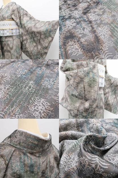 【新古品】tomihisa 新品 着物 正絹 仕付け糸付 お召 7177