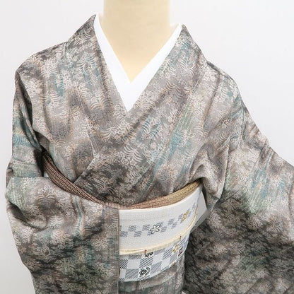 【新古品】tomihisa 新品 着物 正絹 仕付け糸付 お召 7177