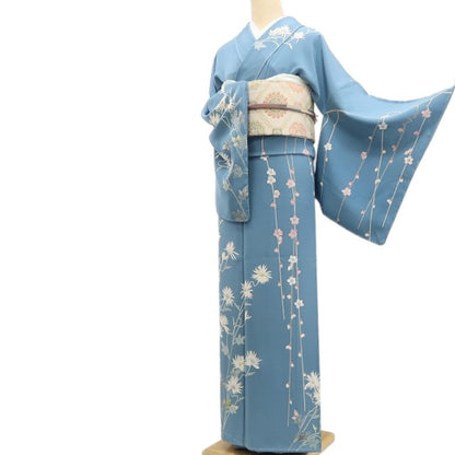 【新古品】tomihisa 新品 本加賀友禅 川端文子 落款 着物 正絹 仕付け糸付 訪問着 7313