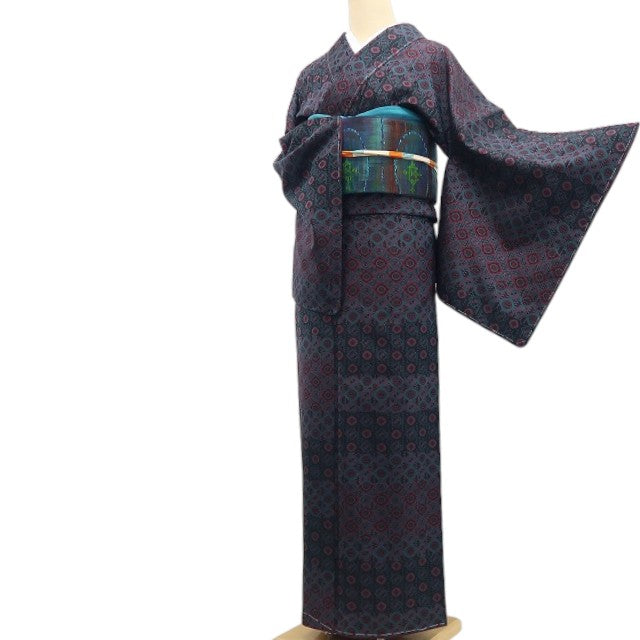 【新古品】tomihisa 新品 五重織経錦 着物 正絹 仕付け糸付 お召 7324