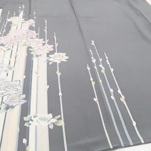 【中古】tomihisa 美品 手描き友禅 落款 着物 正絹 仕付け糸付 作家物 訪問着 7378