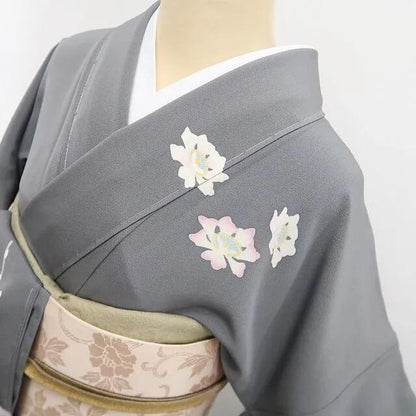 【中古】tomihisa 美品 手描き友禅 落款 着物 正絹 仕付け糸付 作家物 訪問着 7378