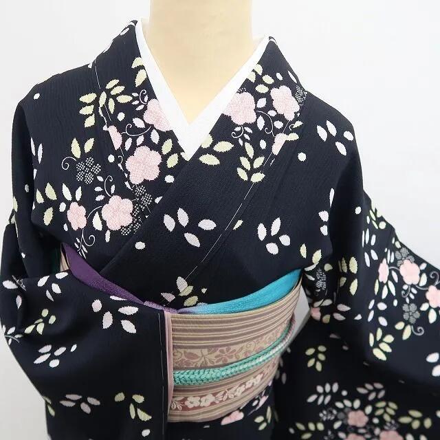 【中古】tomihisa 美品 着物 正絹 仕付け糸付 小紋 7387