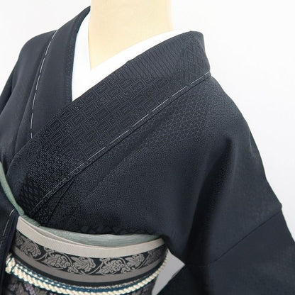 【新古品】tomihisa 新品 寄せ柄 着物 正絹 仕付け糸付 お召 7397