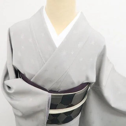 【中古】tomihisa 未着用 着物 正絹 仕付け糸付 色無地 7402