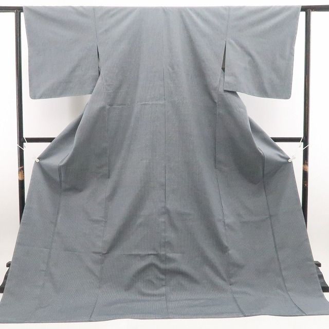 【中古】tomihisa 美品 奥順謹製 はたおり娘 縦縞 着物 正絹 証紙付 仕付け糸付 結城紬 7425