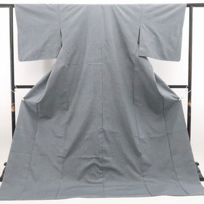 【中古】tomihisa 美品 奥順謹製 はたおり娘 縦縞 着物 正絹 証紙付 仕付け糸付 結城紬 7425