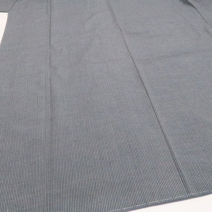 【中古】tomihisa 美品 奥順謹製 はたおり娘 縦縞 着物 正絹 証紙付 仕付け糸付 結城紬 7425