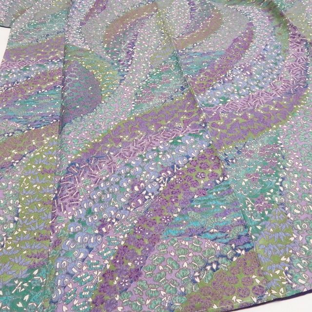 【新古品】tomihisa 新品 宝尽くし 金通し 松竹梅 桜 着物 正絹 仕付け糸付 小紋7441