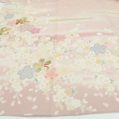 【新古品】tomihisa 新品 桜 金駒刺繍 着物 正絹 仕付け糸付 訪問着 7444