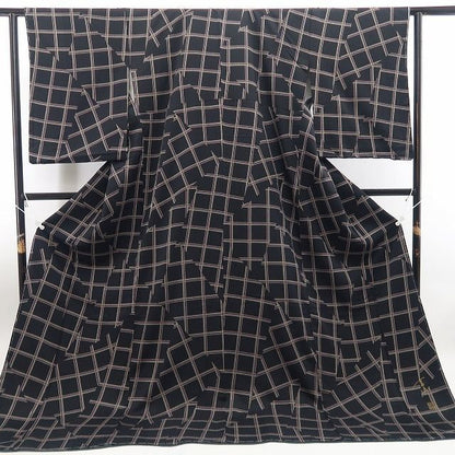 【新古品】tomihisa 新品 やまと誂製 斉藤上太郎 レトロモダン 着物 正絹 仕付け糸付 小紋 7449