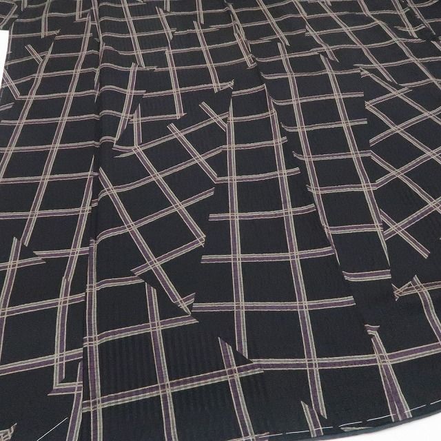 【新古品】tomihisa 新品 やまと誂製 斉藤上太郎 レトロモダン 着物 正絹 仕付け糸付 小紋 7449