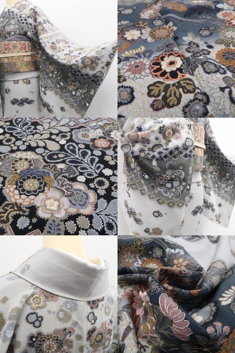 【新古品】tomihisa 新品 総刺繍 着物 正絹 仕付け糸付 訪問着 7453
