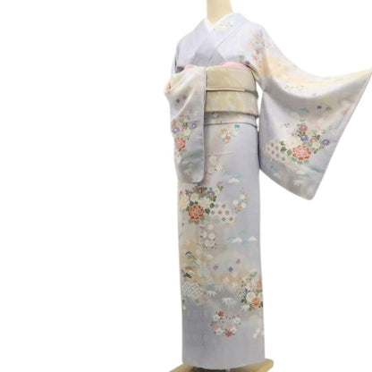 【新古品】tomihisa 新品 京友禅 金駒刺繍 着物 正絹 仕付け糸付 訪問着 7463