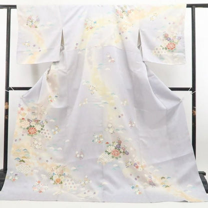 【新古品】tomihisa 新品 京友禅 金駒刺繍 着物 正絹 仕付け糸付 訪問着 7463