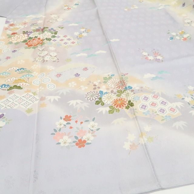 【新古品】tomihisa 新品 京友禅 金駒刺繍 着物 正絹 仕付け糸付 訪問着 7463
