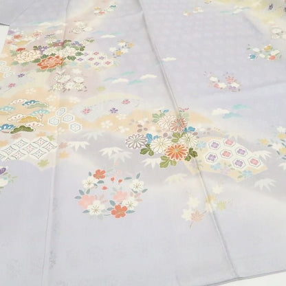 【新古品】tomihisa 新品 京友禅 金駒刺繍 着物 正絹 仕付け糸付 訪問着 7463