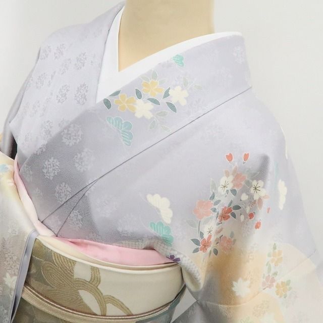 【新古品】tomihisa 新品 京友禅 金駒刺繍 着物 正絹 仕付け糸付 訪問着 7463
