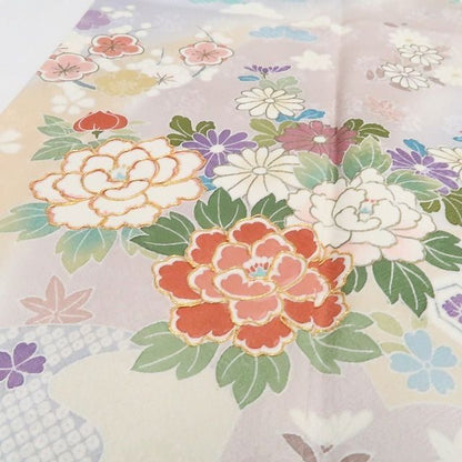 【新古品】tomihisa 新品 京友禅 金駒刺繍 着物 正絹 仕付け糸付 訪問着 7463