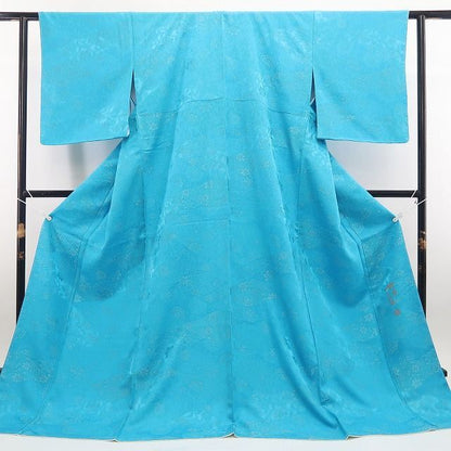 【新古品】tomihisa 新品 前田仁仙 落款 唐花 着物 正絹 仕付け糸付 ワイドサイズ お召 7468
