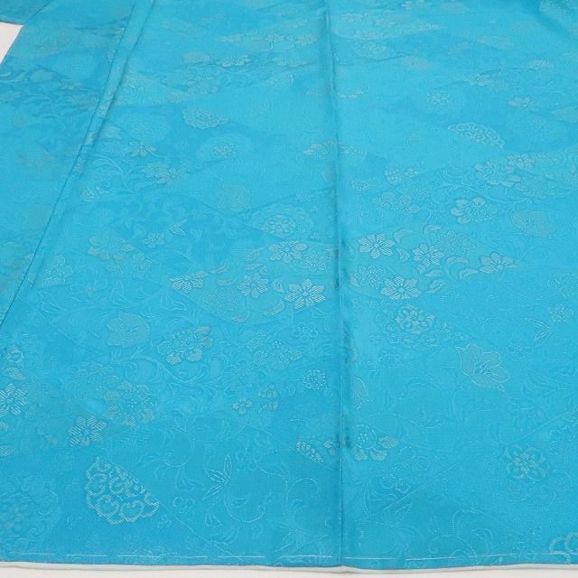 【新古品】tomihisa 新品 前田仁仙 落款 唐花 着物 正絹 仕付け糸付 ワイドサイズ お召 7468