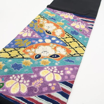 【中古】tomihisa 美品 辻ヶ花 絞り 落款 着物 正絹 作家物 袋帯 7470