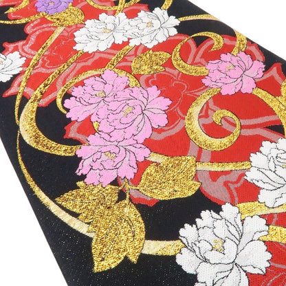 【新古品】tomihisa 新品 牡丹 着物 正絹 成人式 振袖用 袋帯 7473