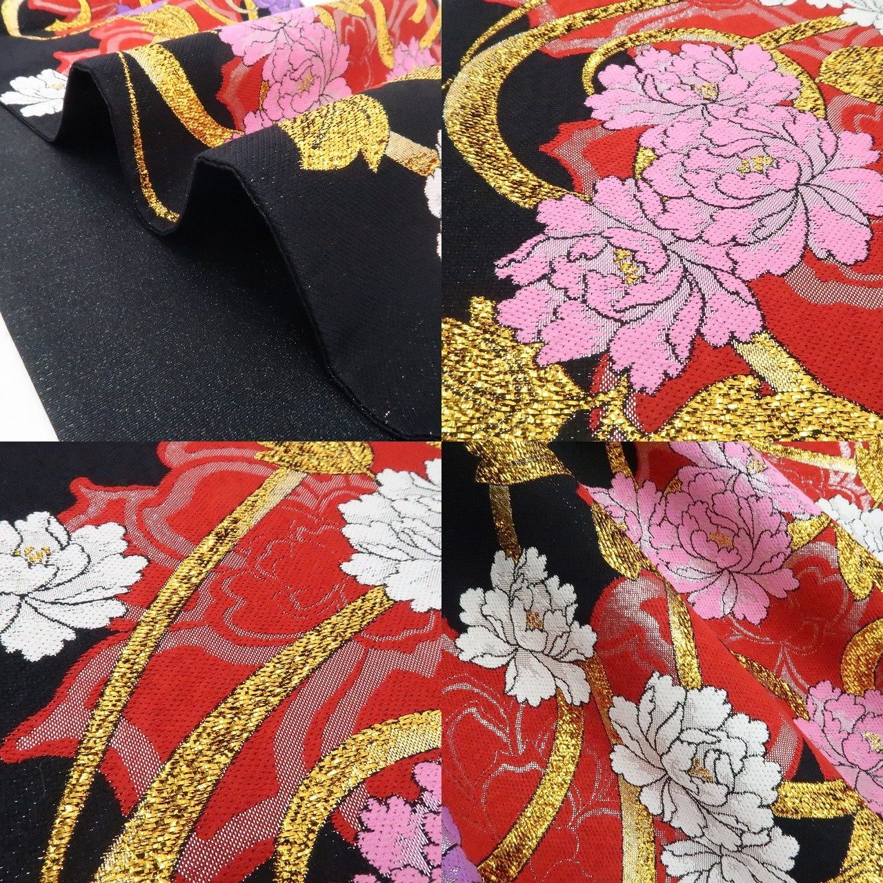 【新古品】tomihisa 新品 牡丹 着物 正絹 成人式 振袖用 袋帯 7473