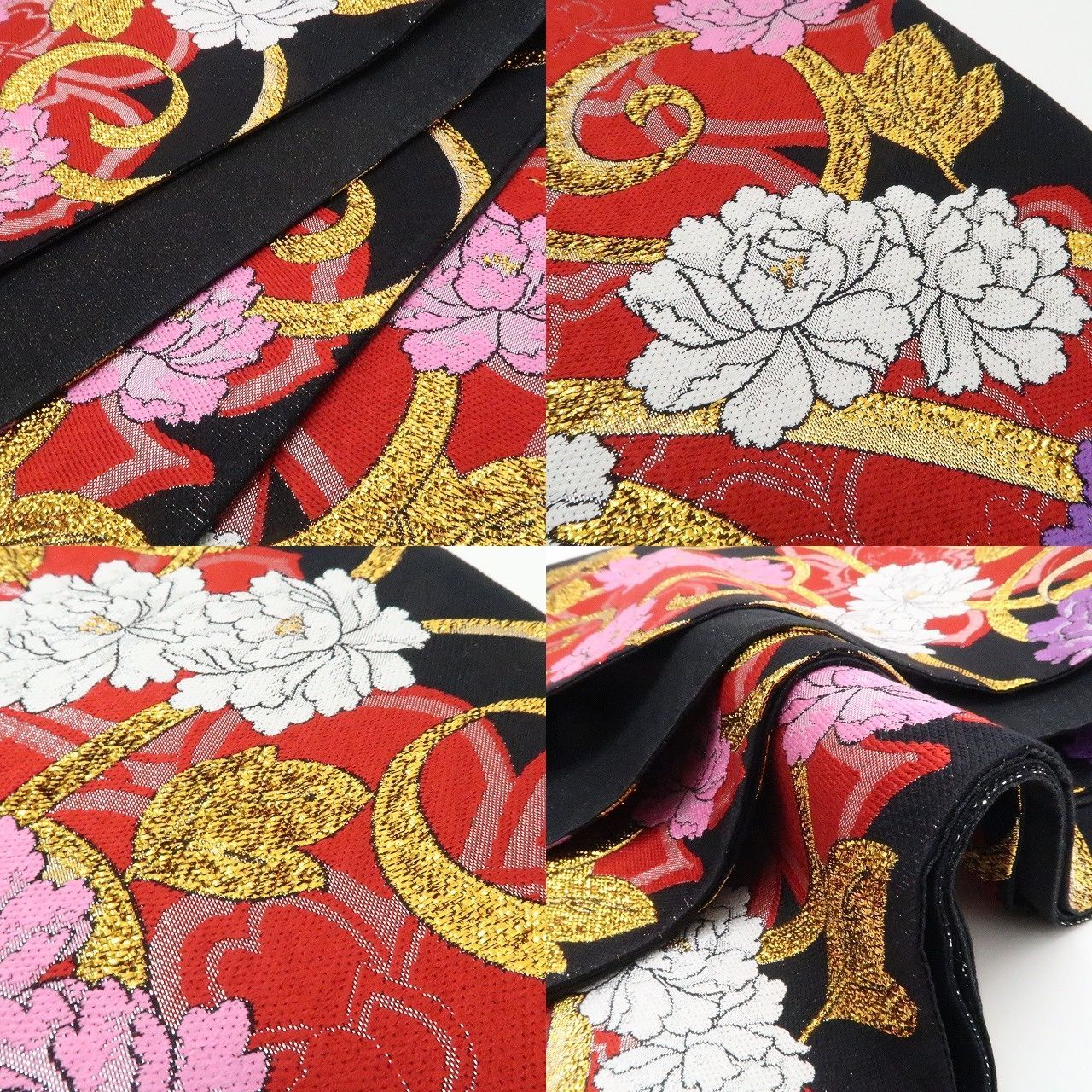 【新古品】tomihisa 新品 牡丹 着物 正絹 成人式 振袖用 袋帯 7473