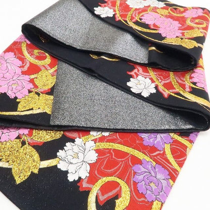 【新古品】tomihisa 新品 牡丹 着物 正絹 成人式 振袖用 袋帯 7473