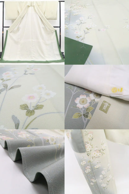【新古品】tomihisa 新品 ほていや謹製 手描き友禅 着物 正絹 仕付け糸付 訪問着 7490