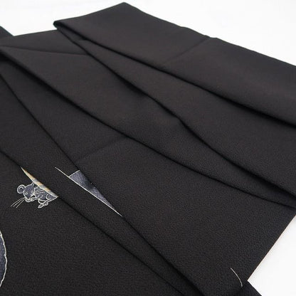 【新品】tomihisa 新品 秀美 お仕立て上がり品 猫 ワイン 着物 正絹 なごや帯 7497